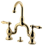 Kingston Brass KS7992BAL Heirloom Bridge Bathroom Faucet with Brass Pop-Up, Polished Brass