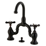 Kingston Brass KS7995BEX Essex Bridge Bathroom Faucet with Brass Pop-Up, Oil Rubbed Bronze