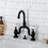 Kingston Brass KS7995PX English Country Bridge Bathroom Faucet with Brass Pop-Up, Oil Rubbed Bronze