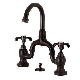Kingston Brass KS7995TX French Country Bridge Bathroom Faucet with Brass Pop-Up, Oil Rubbed Bronze