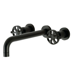 Kingston Brass Belknap Two-Handle Wall Mount Tub Faucet, Matte Black KS8020RX