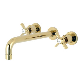 Kingston Brass KS8022ZX Millennium Two-Handle Wall Mount Tub Faucet, Polished Brass