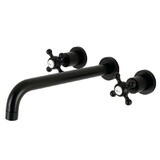 Kingston Brass Metropolitan Wall Mount Tub Faucet, Matte Black KS8050BX