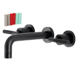 Kingston Brass Kaiser Two-Handle Wall Mount Bathroom Faucet, Matte Black KS8120CKL