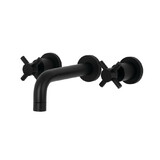 Kingston Brass Concord 2-Handle Wall Mount Bathroom Faucet, Matte Black KS8120DX