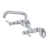 Kingston Brass Concord Two-Handle Wall-Mount Kitchen Faucet, Polished Chrome KS823C