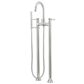 Kingston Brass Concord Freestanding Tub Faucet with Hand Shower, Polished Chrome KS8351DL