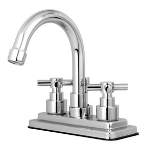Kingston Brass Elinvar 4 in. Centerset Bathroom Faucet with Brass Pop-Up, Polished Chrome KS8661EX