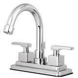 Kingston Brass Executive 4 in. Centerset Bathroom Faucet with Brass Pop-Up, Polished Chrome
