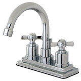 Kingston Brass Millennium 4 in. Centerset Bathroom Faucet with Brass Pop-Up, Polished Chrome