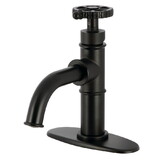 Kingston Brass Fuller Single-Handle 1-Hole Deck Mount Bathroom Faucet with Push Pop-Up and Deck Plate