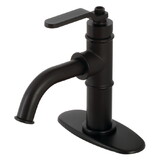 Kingston Brass Whitaker Single-Handle Bathroom Faucet with Push Pop-Up, Matte Black KSD2820KL