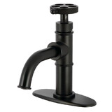 Kingston Brass Webb Single-Handle 1-Hole Deck Mount Bathroom Faucet with Push Pop-Up and Deck Plate