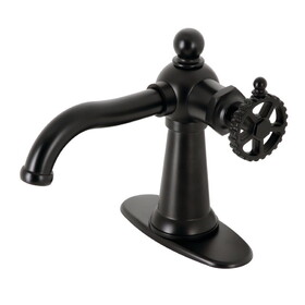 Kingston Brass KSD3540CG Fuller Single-Handle Bathroom Faucet with Push Pop-Up, Matte Black