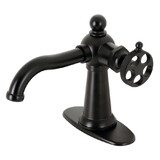 Kingston Brass Webb Single-Handle Bathroom Faucet with Push Pop-Up, Matte Black KSD3540RKX