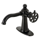 Kingston Brass Belknap Single-Handle Bathroom Faucet with Push Pop-Up, Matte Black KSD3540RX
