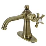 Kingston Brass KSD3543NX Hamilton Single-Handle Bathroom Faucet with Push Pop-Up, Antique Brass