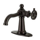 Kingston Brass Fuller Single-Handle 1-Hole Deck Mount Bathroom Faucet with Push Pop-Up and Deck Plate, KSD3545CG