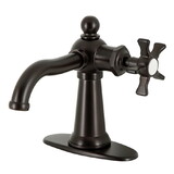 Kingston Brass Hamilton Single-Handle 1-Hole Deck Mount Bathroom Faucet with Push Pop-Up and Deck Plate