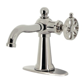 Kingston Brass KSD3546RX Belknap Single-Handle Bathroom Faucet with Push Pop-Up, Polished Nickel