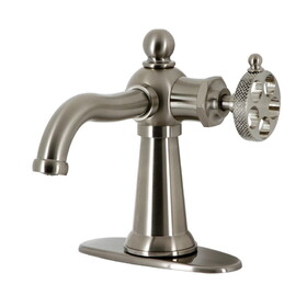 Kingston Brass KSD3548RKX Webb Single-Handle Bathroom Faucet with Push Pop-Up, Brushed Nickel