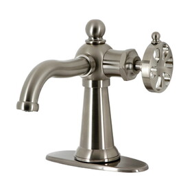 Kingston Brass KSD3548RX Belknap Single-Handle Bathroom Faucet with Push Pop-Up, Brushed Nickel