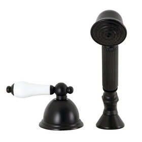 Kingston Brass Deck Mount Hand Shower with Diverter for Roman Tub Faucet, Matte Black KSK3350PLTR
