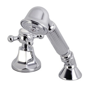 Kingston Brass Deck Mount Hand Shower with Diverter for Roman Tub Faucet, Polished Chrome KSK4301BXTR