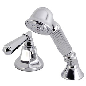 Kingston Brass Deck Mount Hand Shower with Diverter for Roman Tub Faucet, Polished Chrome KSK4301HLTR