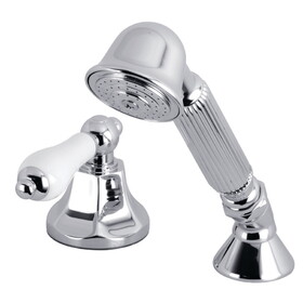 Kingston Brass Deck Mount Hand Shower with Diverter for Roman Tub Faucet, Polished Chrome KSK4301PLTR