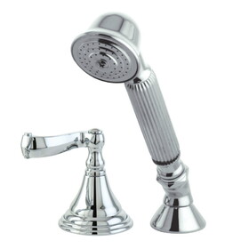 Kingston Brass Deck Mount Hand Shower with Diverter for Roman Tub Faucet, Polished Chrome KSK5361FLTR