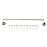 Kingston Brass KSR368 Edenscape 36-Inch to 60-Inch Adjustable Shower Curtain Rod with Rings, Brushed Nickel