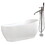 Aqua Eden KTRS723432A1 71-Inch Acrylic Single Slipper Freestanding Tub Combo with Faucet and Drain, White/Polished Chrome