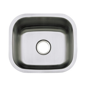 Kingston Brass KU14167BN Country 18-Inch Stainless Steel Undermount Single Bowl Kitchen Sink, Brushed