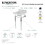 Kingston Brass KVPB1917M381ST Edwardian 19-Inch Carrara Marble Console Sink with Brass Legs (8" Faucet Drillings), Marble White/Polished Chrome