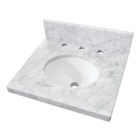 Kingston Brass KVPB1917M38 Fredrickson 19-Inch Carrara Marble Vanity Sink Top (8" Faucet Drillings), Carrara White