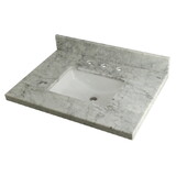 Kingston Brass KVPB3022M38SQ Templeton Marble Vanity Sink Top, Carrara Marble