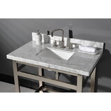 Kingston Brass KVPB3622M38SQ Templeton Marble Vanity Sink Top, Carrara Marble