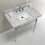Kingston Brass KVPB3622M8SQ1 Edwardian 36" Console Sink with Brass Legs (8-Inch, 3 Hole), Marble White/Polished Chrome