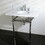 Kingston Brass KVPB36MB1 Templeton 36" x 22" Carrara Marble Vanity Top with Brass Console Legs, Carrara Marble/Polished Chrome