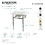 Kingston Brass KVPB36MB1 Templeton 36" x 22" Carrara Marble Vanity Top with Brass Console Legs, Carrara Marble/Polished Chrome