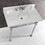 Kingston Brass KVPB36MOQ1 Monarch 36-Inch Carrara Marble Console Sink, Marble White/Polished Chrome