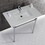 Kingston Brass KVPB3722711 Dreyfuss 37-Inch Console Sink with Stainless Steel Legs (Single Faucet Hole), White/Polished Chrome
