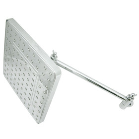 Kingston Brass Fortress 8" Square Shower Head with 10" Shower Arm, Polished Chrome