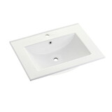 Kingston Brass LBT24187W1 Ultra Modern 24-Inch Ceramic Vanity Sink Top (1 Hole), White