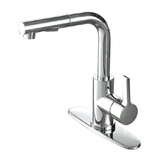 Gourmetier Continental Single-Handle Kitchen Faucet with Pull-Out Sprayer, Polished Chrome