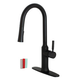 Gourmetier Kaiser Single-Handle Pull-Down Kitchen Faucet, Matte Black