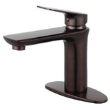 Kingston Brass Fauceture LS4205CXL Frankfurt Single-Handle Bathroom Faucet with Deck Plate and Drain, Oil Rubbed Bronze