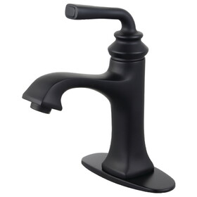 Fauceture Restoration Single-Handle Bathroom Faucet with Push-Up Drain and Deck Plate, Matte Black