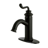 Fauceture Royale Single-Handle Bathroom Faucet with Push Pop-Up, Matte Black